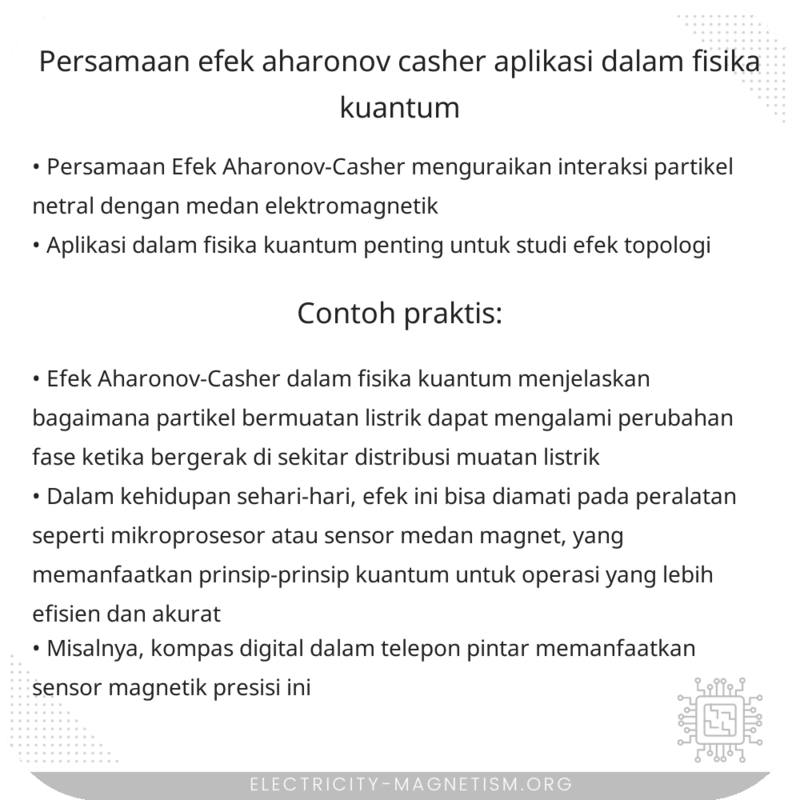 Persamaan Efek Aharonov-Casher | Aplikasi dalam Fisika Kuantum