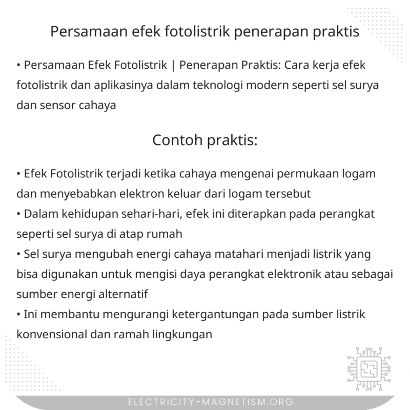 Persamaan Efek Fotolistrik | Penerapan Praktis