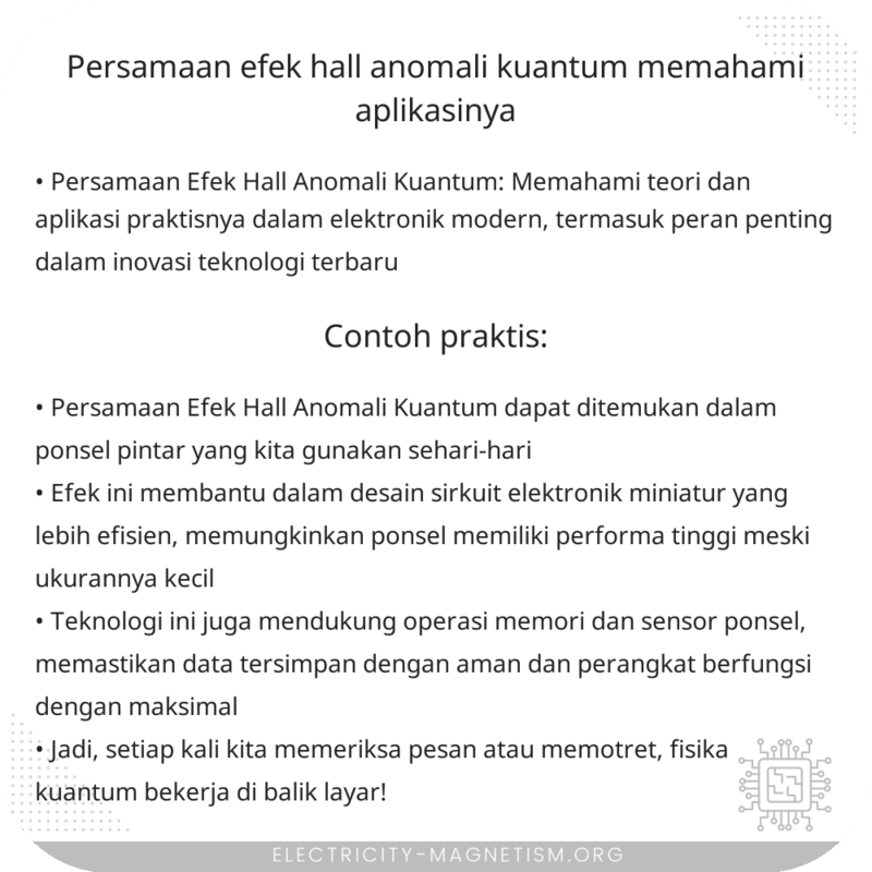Persamaan Efek Hall Anomali Kuantum | Memahami Aplikasinya