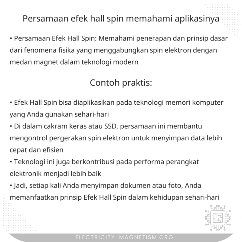 Persamaan Efek Hall Spin | Memahami Aplikasinya