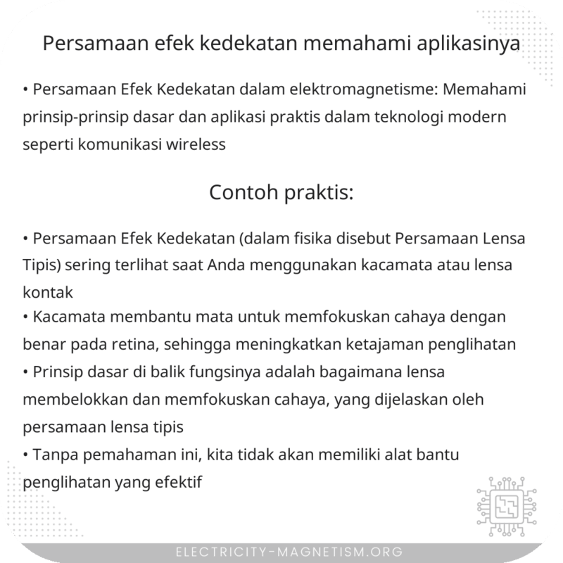 Persamaan Efek Kedekatan | Memahami Aplikasinya