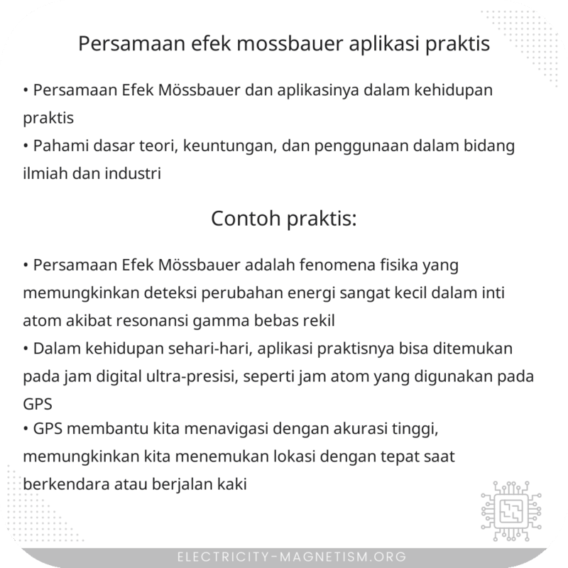 Persamaan Efek Mössbauer | Aplikasi Praktis