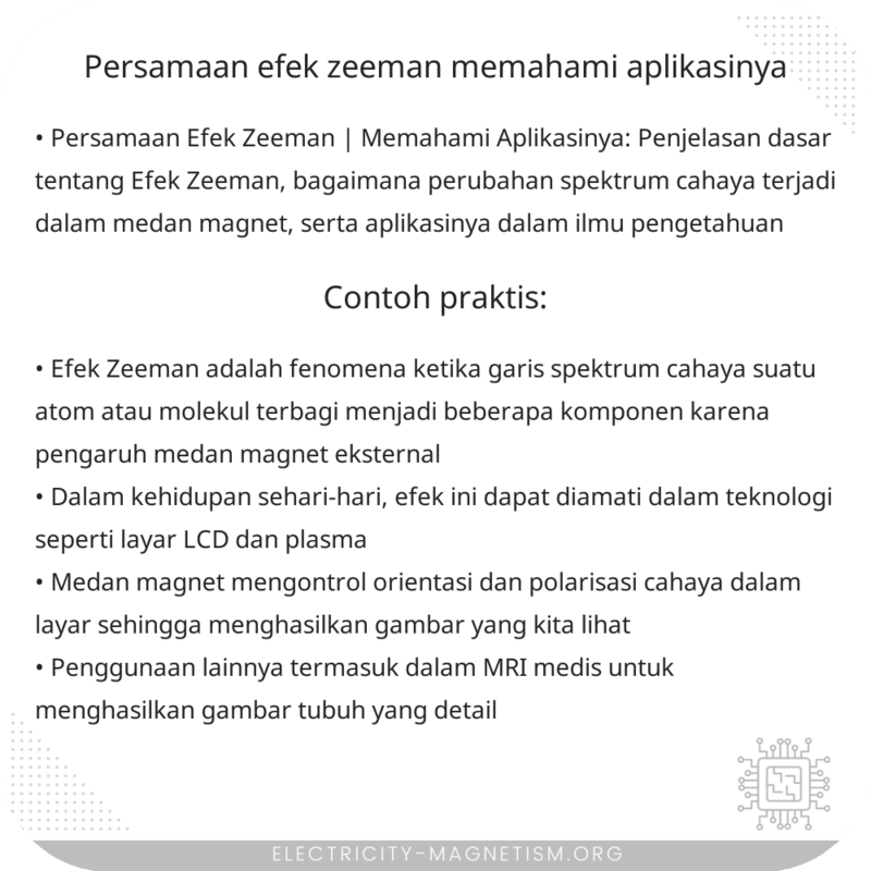 Persamaan Efek Zeeman | Memahami Aplikasinya