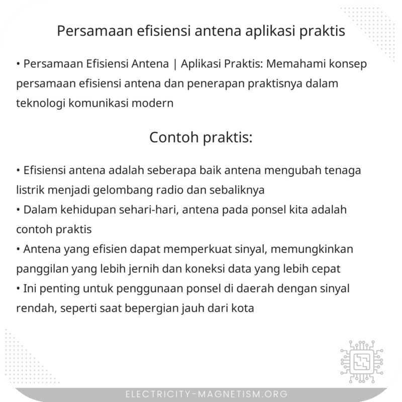 Persamaan Efisiensi Antena | Aplikasi Praktis