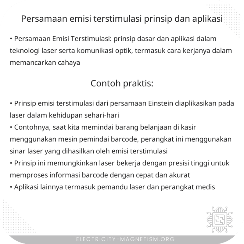 Persamaan Emisi Terstimulasi | Prinsip dan Aplikasi