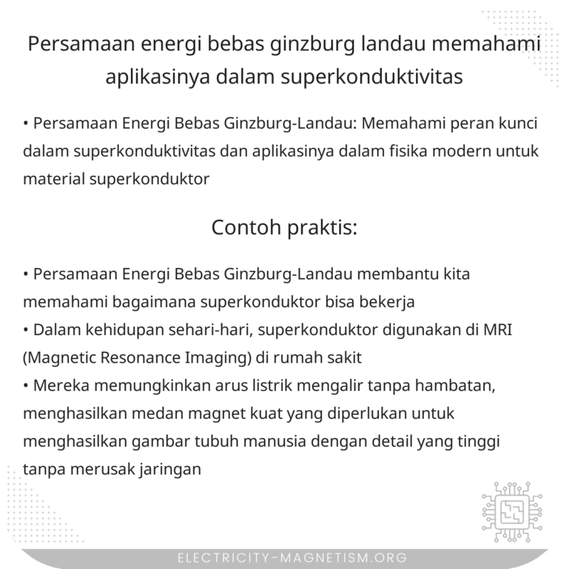 Persamaan Energi Bebas Ginzburg-Landau | Memahami Aplikasinya dalam Superkonduktivitas