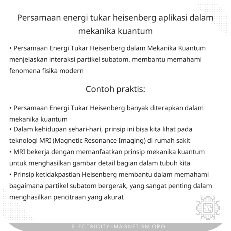 Persamaan Energi Tukar Heisenberg | Aplikasi dalam Mekanika Kuantum