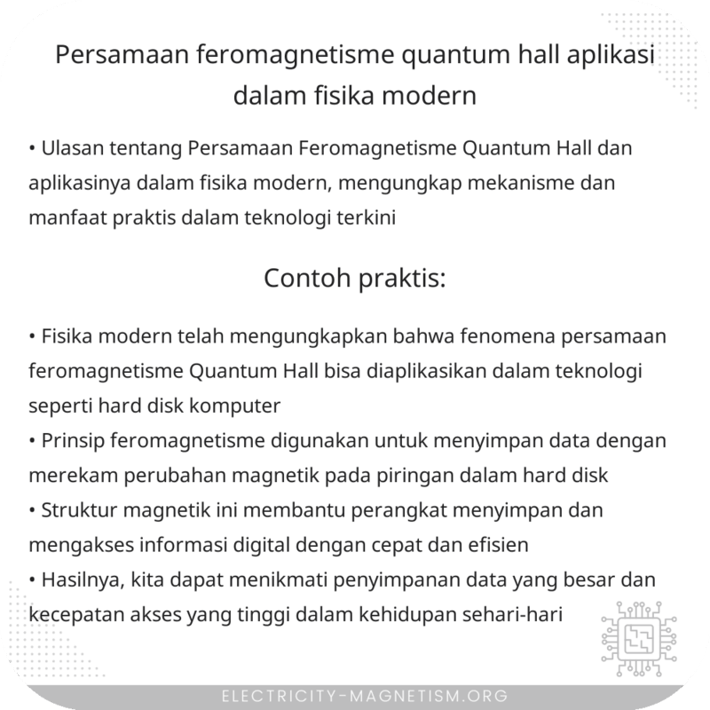 Persamaan Feromagnetisme Quantum Hall | Aplikasi dalam Fisika Modern