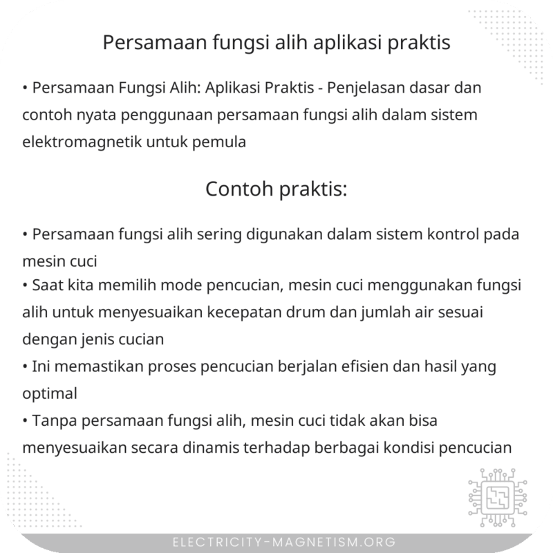 Persamaan Fungsi Alih | Aplikasi Praktis