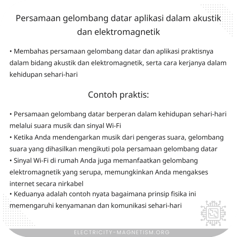 Persamaan Gelombang Datar | Aplikasi dalam Akustik dan Elektromagnetik