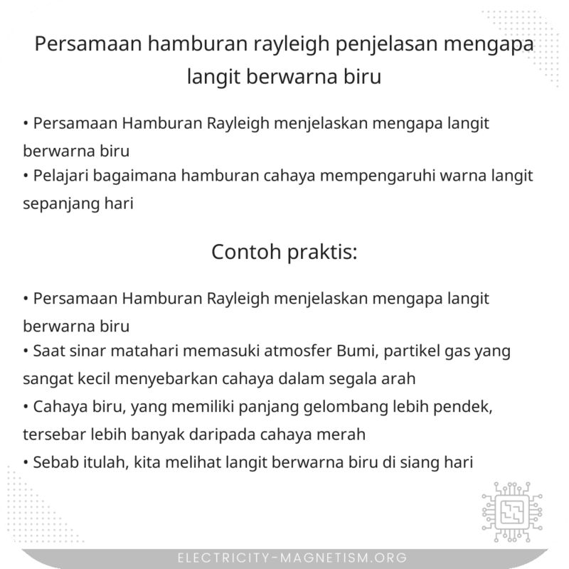Persamaan Hamburan Rayleigh | Penjelasan Mengapa Langit Berwarna Biru