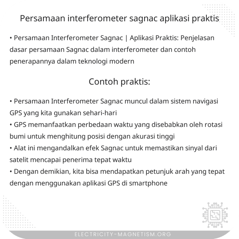 Persamaan Interferometer Sagnac | Aplikasi Praktis