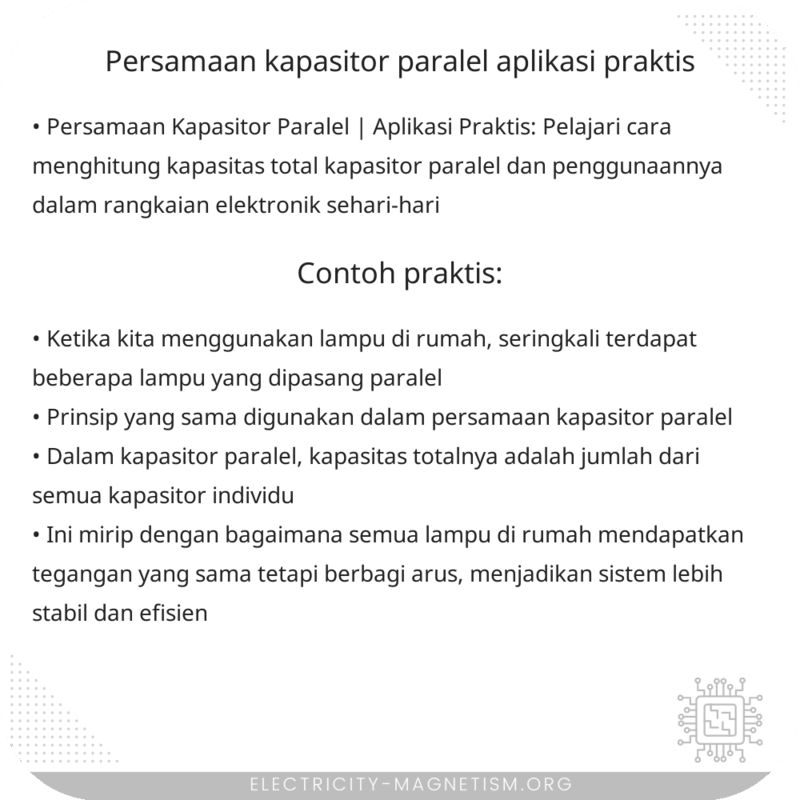 Persamaan Kapasitor Paralel | Aplikasi Praktis