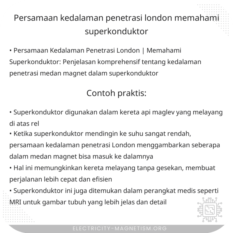 Persamaan Kedalaman Penetrasi London | Memahami Superkonduktor