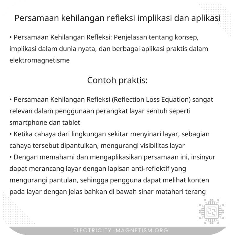 Persamaan Kehilangan Refleksi | Implikasi dan Aplikasi