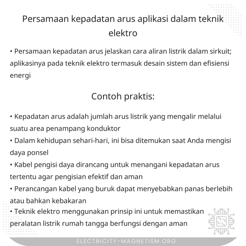Persamaan Kepadatan Arus | Aplikasi dalam Teknik Elektro