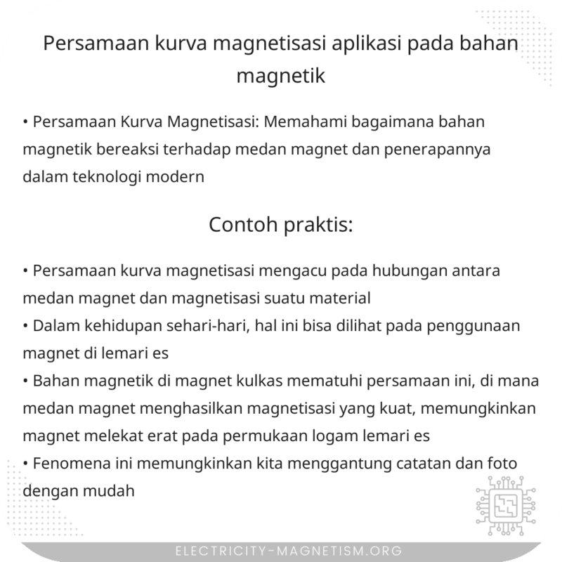 Persamaan Kurva Magnetisasi | Aplikasi pada Bahan Magnetik