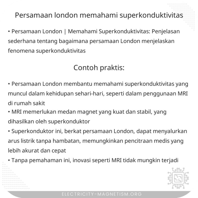 Persamaan London | Memahami Superkonduktivitas