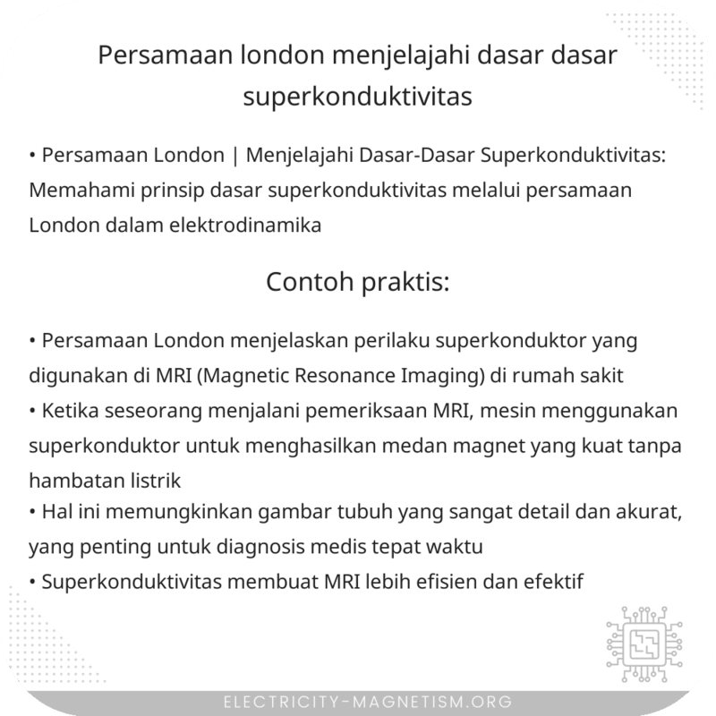 Persamaan London | Menjelajahi Dasar-Dasar Superkonduktivitas