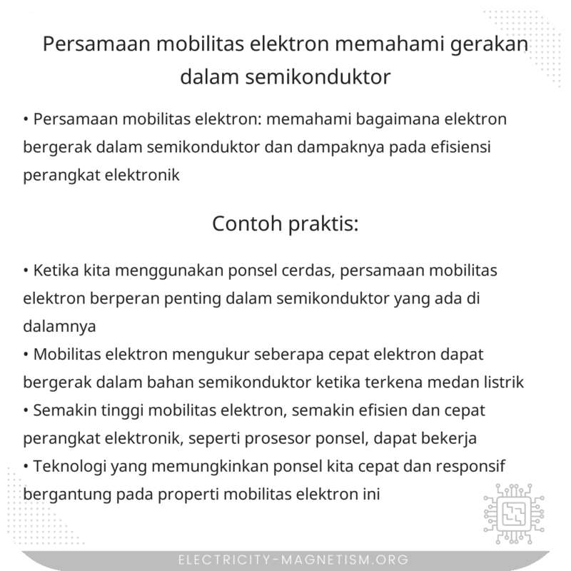 Persamaan Mobilitas Elektron | Memahami Gerakan dalam Semikonduktor