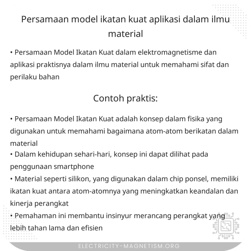Persamaan Model Ikatan Kuat | Aplikasi dalam Ilmu Material