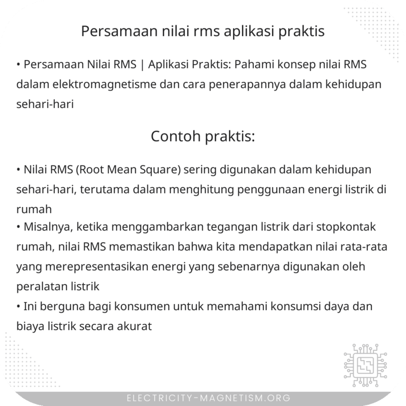Persamaan Nilai RMS | Aplikasi Praktis
