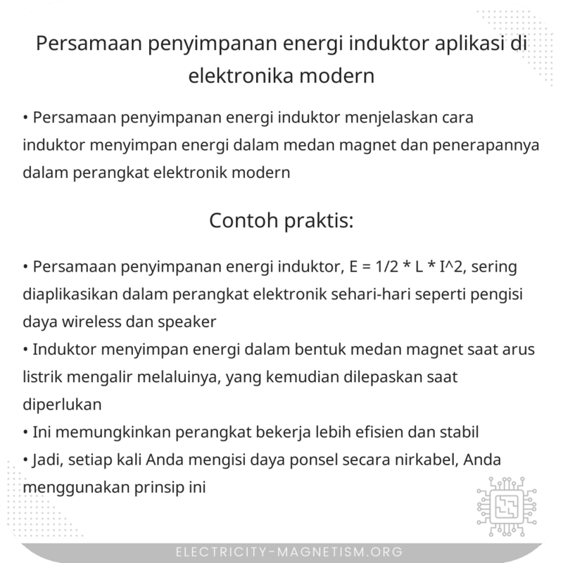 Persamaan Penyimpanan Energi Induktor | Aplikasi di Elektronika Modern