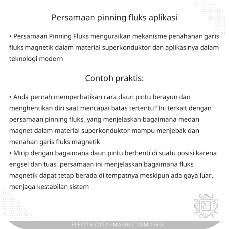 Persamaan Pinning Fluks | Aplikasi