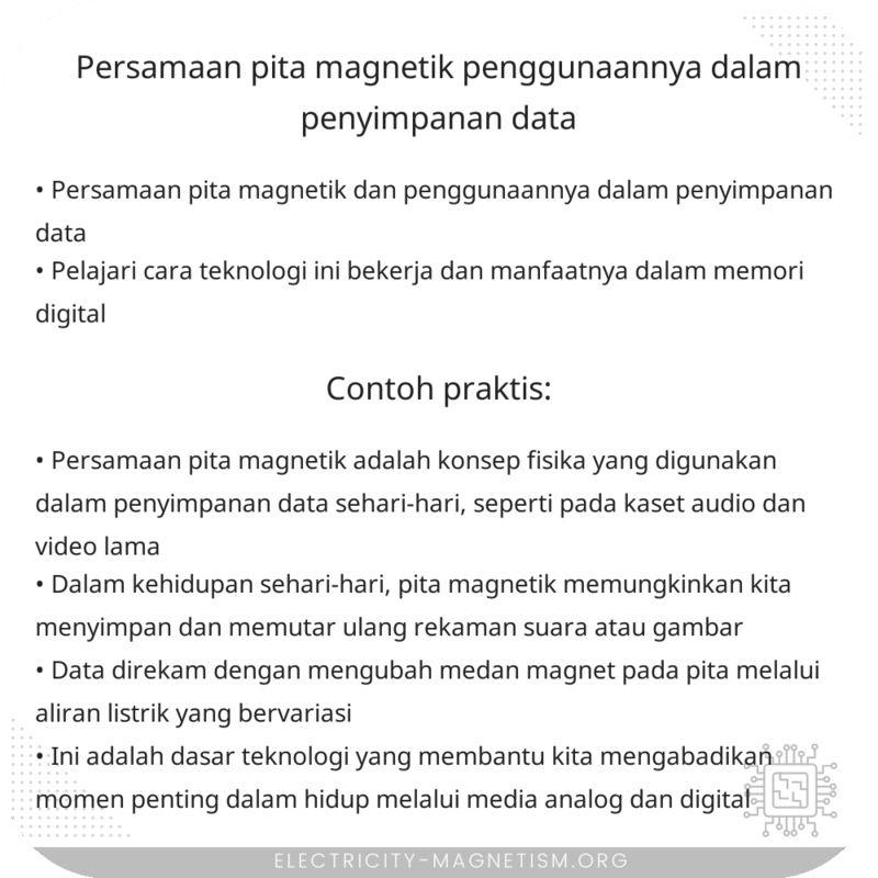 Persamaan Pita Magnetik | Penggunaannya dalam Penyimpanan Data
