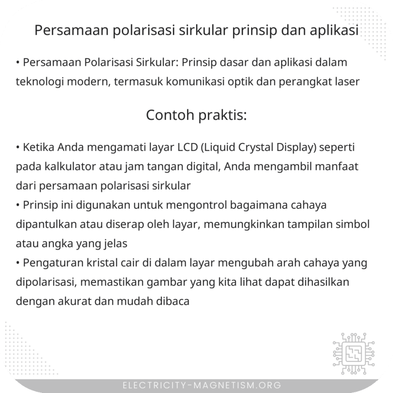 Persamaan Polarisasi Sirkular | Prinsip dan Aplikasi
