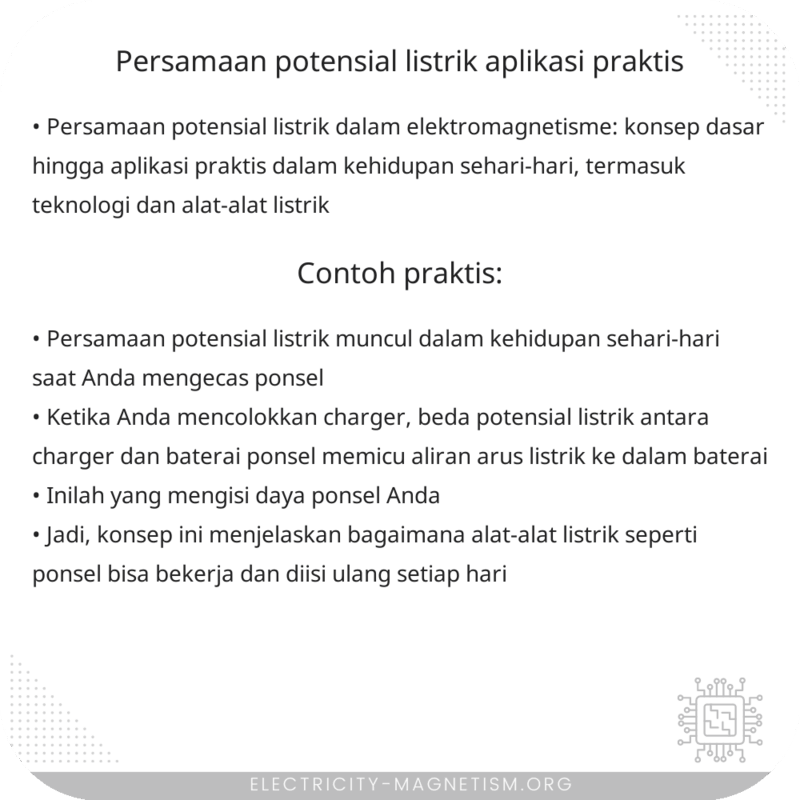 Persamaan Potensial Listrik | Aplikasi Praktis