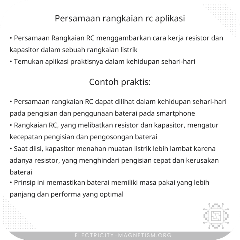 Persamaan Rangkaian RC | Aplikasi