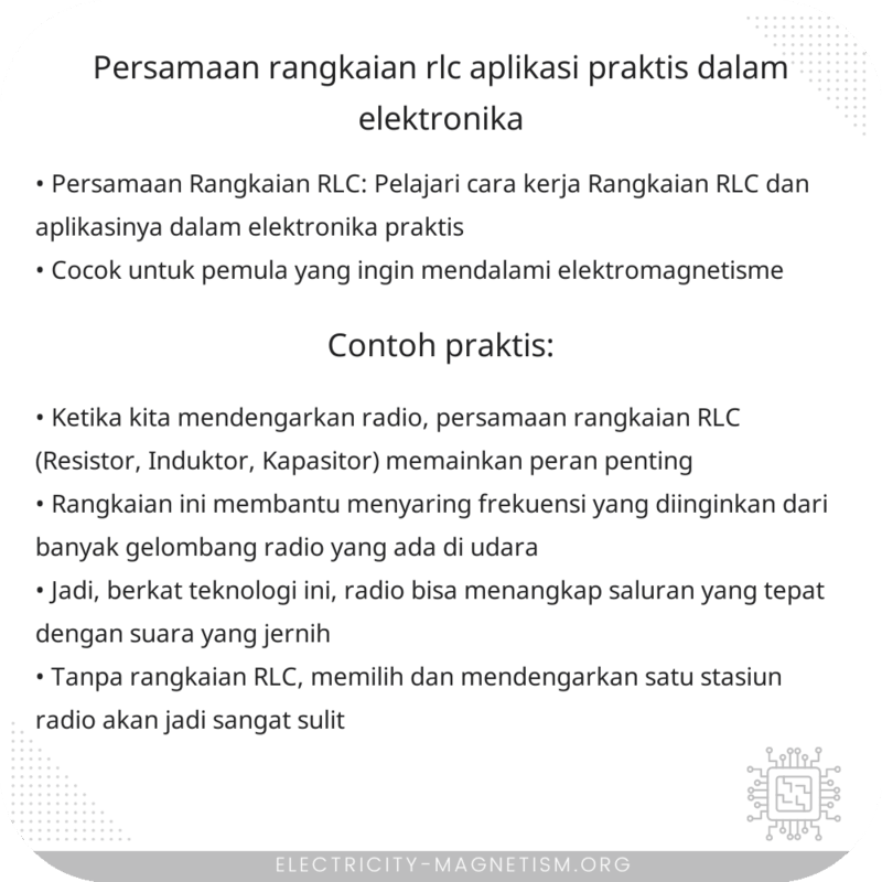 Persamaan Rangkaian RLC | Aplikasi Praktis dalam Elektronika