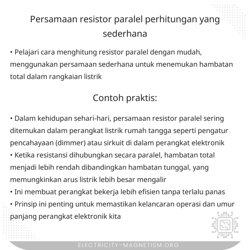 Persamaan Resistor Paralel | Perhitungan yang Sederhana