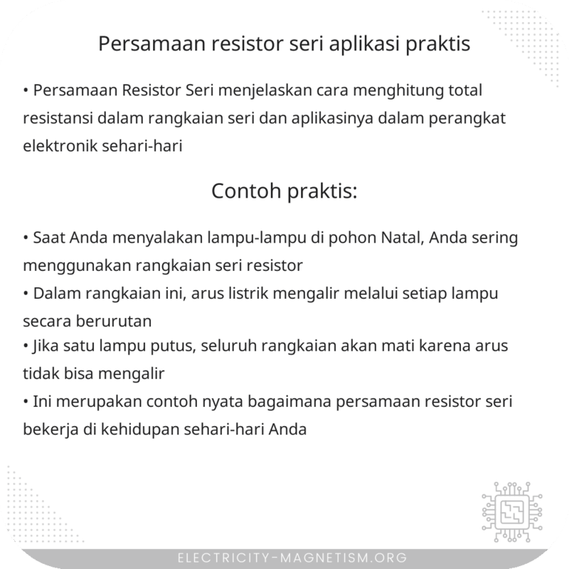 Persamaan Resistor Seri | Aplikasi Praktis