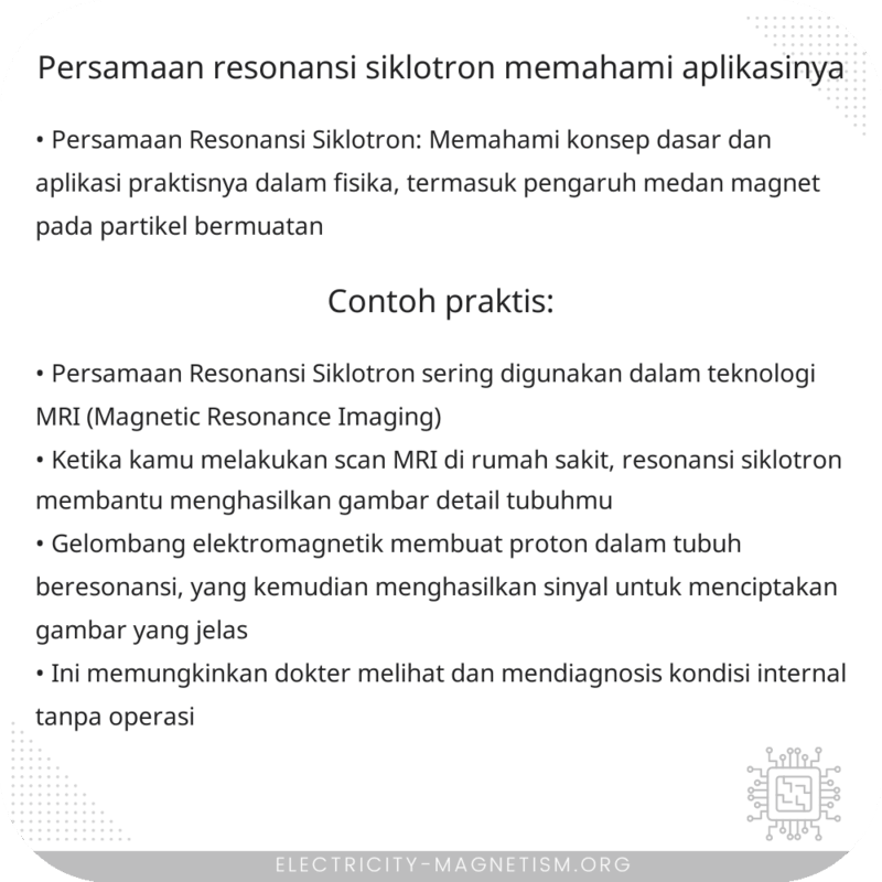 Persamaan Resonansi Siklotron | Memahami Aplikasinya