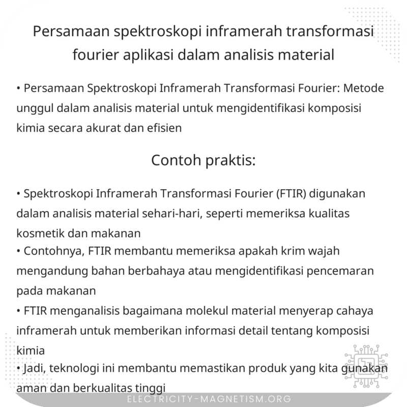 Persamaan Spektroskopi Inframerah Transformasi Fourier | Aplikasi dalam Analisis Material