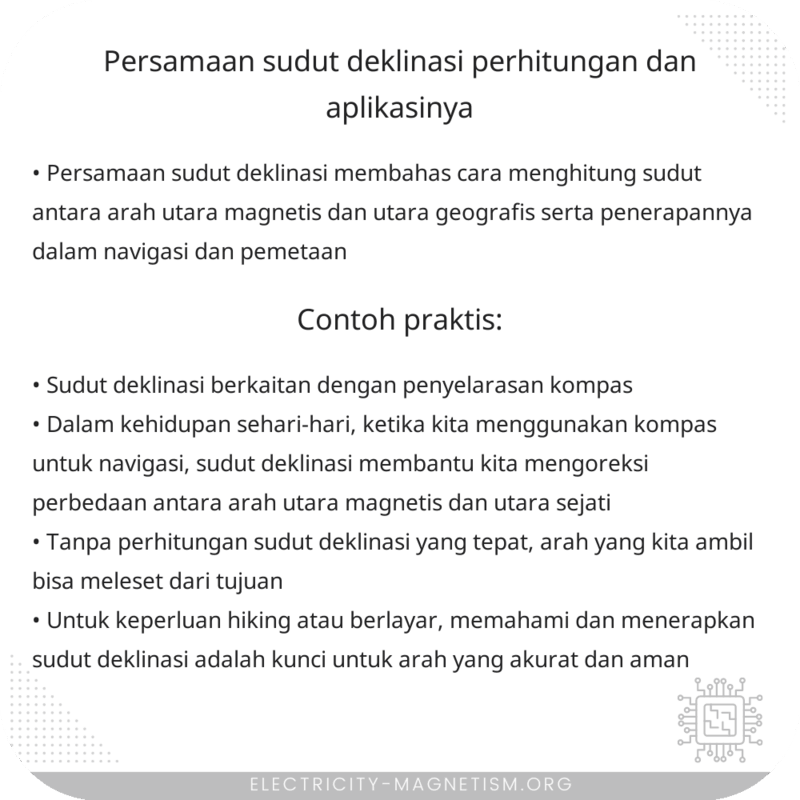 Persamaan Sudut Deklinasi | Perhitungan dan Aplikasinya