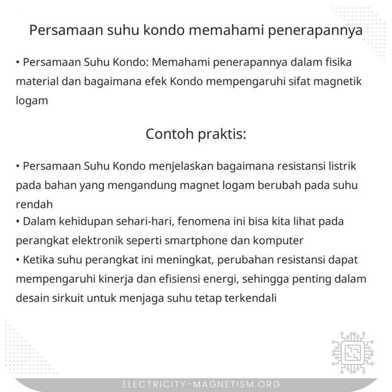 Persamaan Suhu Kondo | Memahami Penerapannya