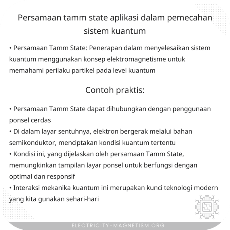 Persamaan Tamm State | Aplikasi dalam Pemecahan Sistem Kuantum