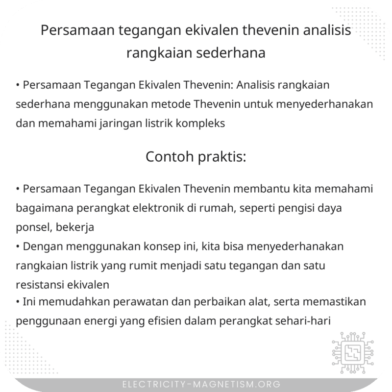 Persamaan Tegangan Ekivalen Thevenin | Analisis Rangkaian Sederhana