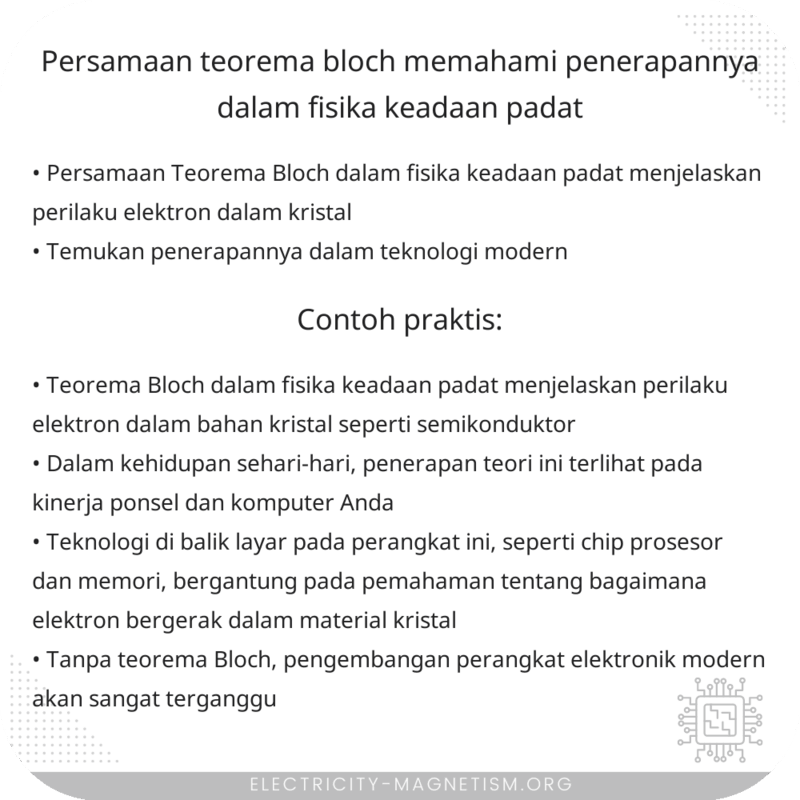 Persamaan Teorema Bloch | Memahami Penerapannya dalam Fisika Keadaan Padat