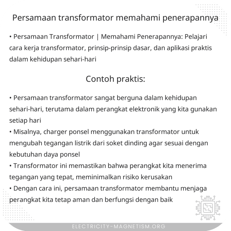 Persamaan Transformator | Memahami Penerapannya