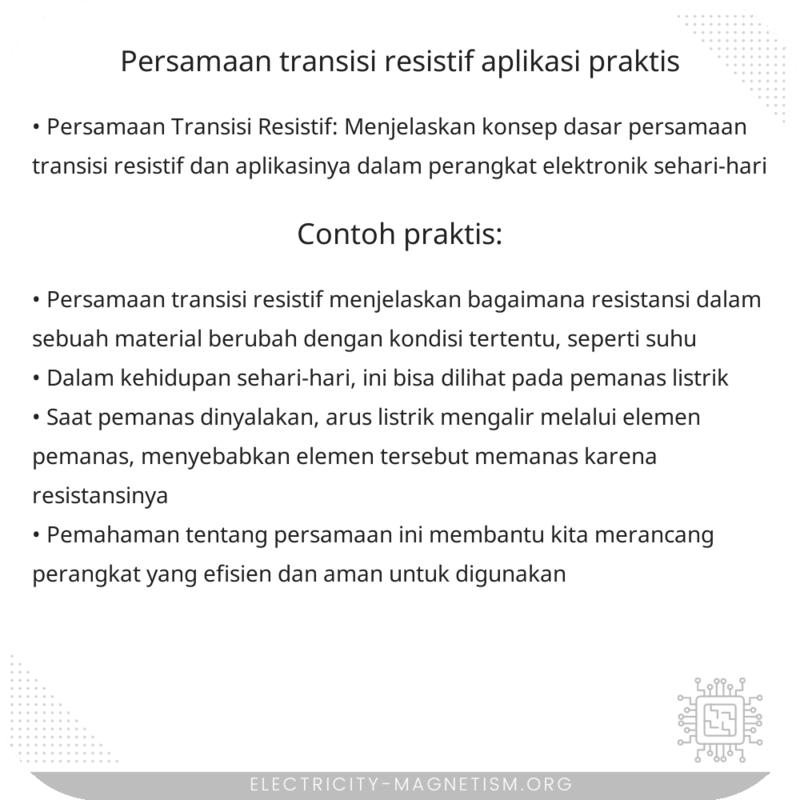 Persamaan Transisi Resistif | Aplikasi Praktis