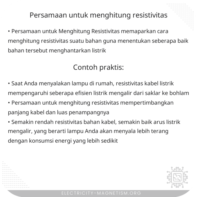 Persamaan untuk Menghitung Resistivitas