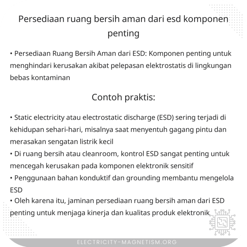 Persediaan Ruang Bersih Aman dari ESD | Komponen Penting