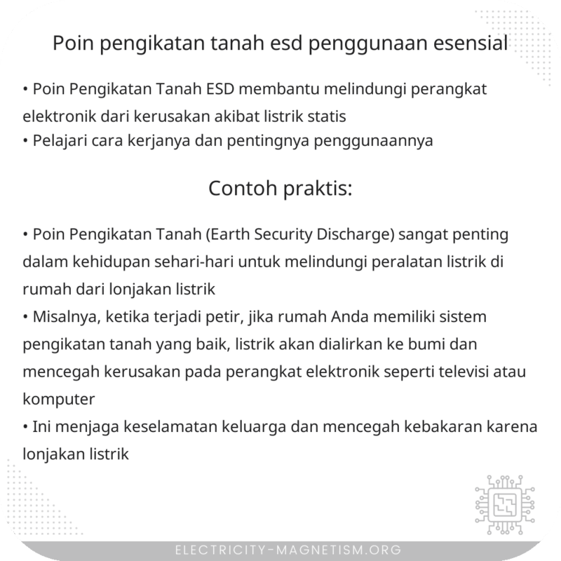 Poin Pengikatan Tanah ESD | Penggunaan Esensial