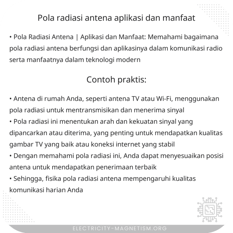 Pola Radiasi Antena | Aplikasi dan Manfaat