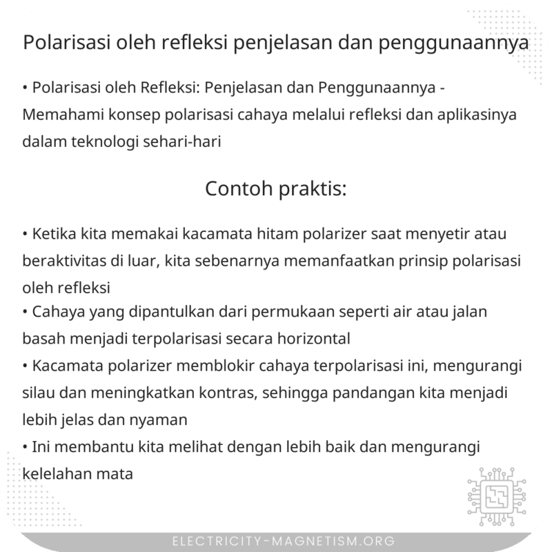 Polarisasi oleh Refleksi | Penjelasan dan Penggunaannya