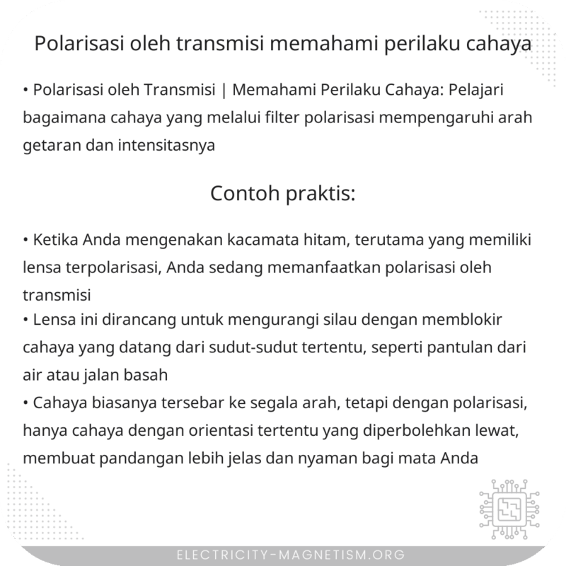 Polarisasi oleh Transmisi | Memahami Perilaku Cahaya